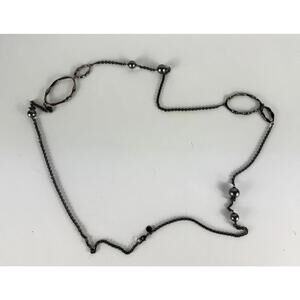 Alexis Bittar 40" Gunmetal Pendant Jeweled Necklace